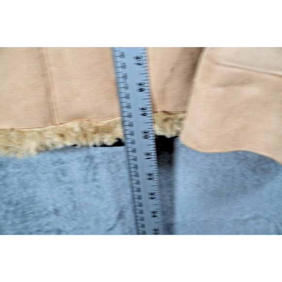 St. John's Bay Faux Suede Sherpa Lined Tan Jacket Size Large Gently Used - Picture 3 of 5